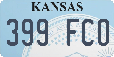 KS license plate 399FCO