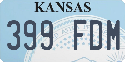 KS license plate 399FDM
