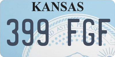 KS license plate 399FGF