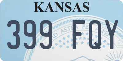 KS license plate 399FQY