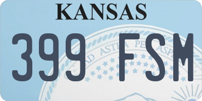 KS license plate 399FSM