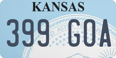 KS license plate 399GOA