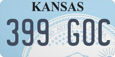KS license plate 399GOC