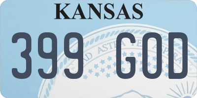 KS license plate 399GOD
