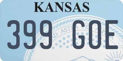 KS license plate 399GOE