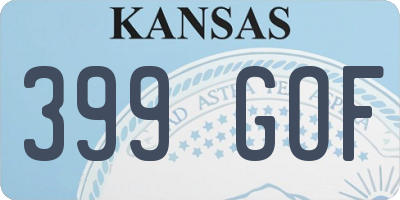 KS license plate 399GOF