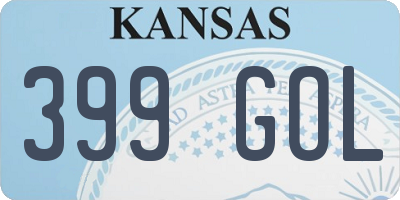 KS license plate 399GOL