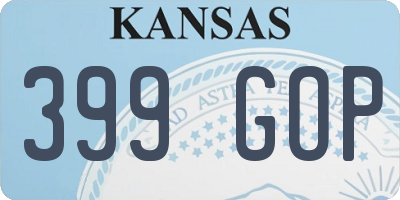 KS license plate 399GOP