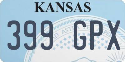KS license plate 399GPX