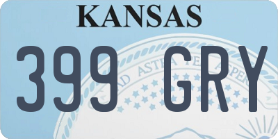 KS license plate 399GRY