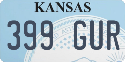 KS license plate 399GUR