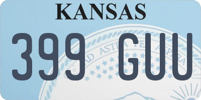 KS license plate 399GUU