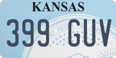 KS license plate 399GUV