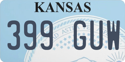 KS license plate 399GUW