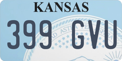 KS license plate 399GVU
