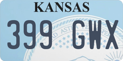 KS license plate 399GWX