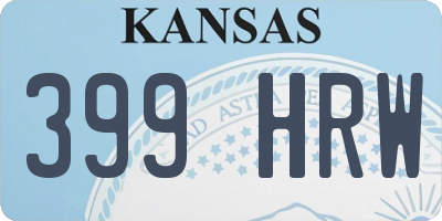 KS license plate 399HRW