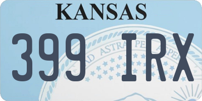 KS license plate 399IRX