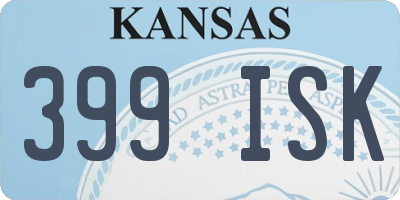 KS license plate 399ISK