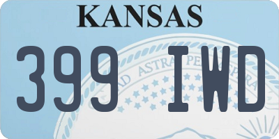 KS license plate 399IWD