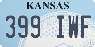 KS license plate 399IWF
