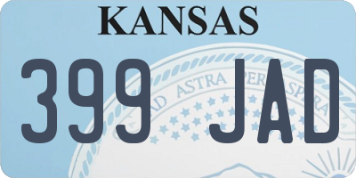 KS license plate 399JAD