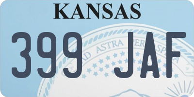 KS license plate 399JAF
