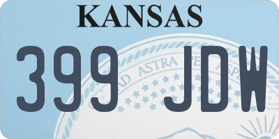 KS license plate 399JDW