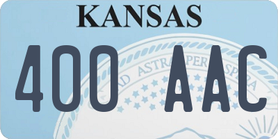 KS license plate 400AAC