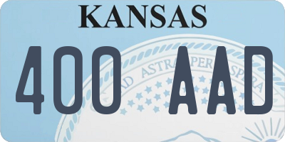 KS license plate 400AAD