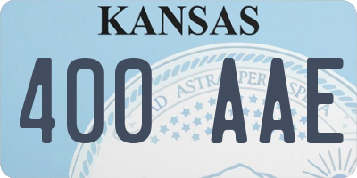 KS license plate 400AAE