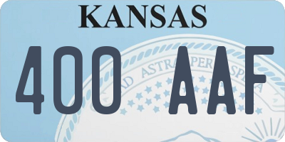 KS license plate 400AAF