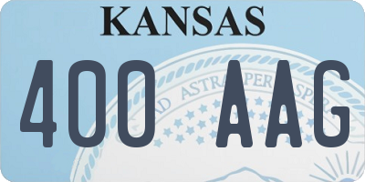 KS license plate 400AAG