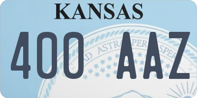 KS license plate 400AAZ
