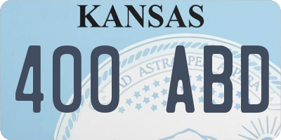 KS license plate 400ABD