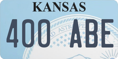KS license plate 400ABE
