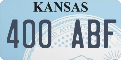 KS license plate 400ABF