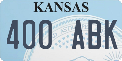 KS license plate 400ABK