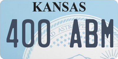 KS license plate 400ABM