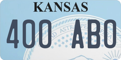 KS license plate 400ABO