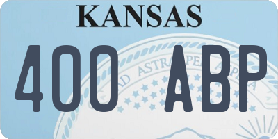 KS license plate 400ABP