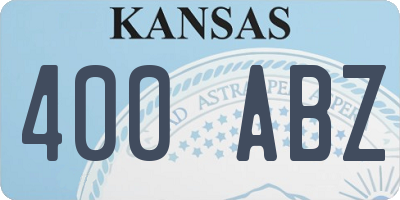 KS license plate 400ABZ