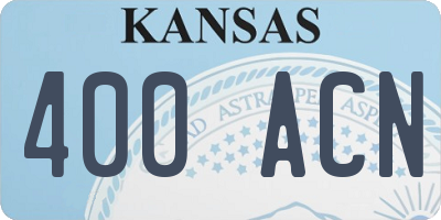 KS license plate 400ACN