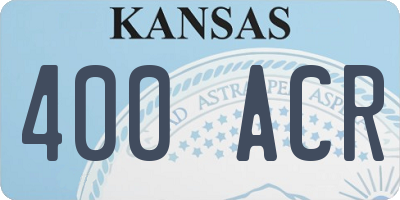 KS license plate 400ACR