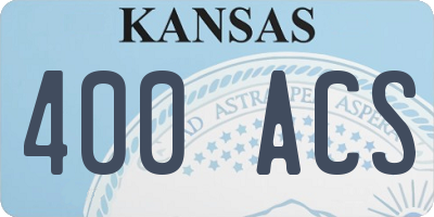 KS license plate 400ACS