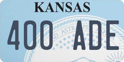 KS license plate 400ADE