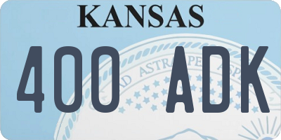 KS license plate 400ADK