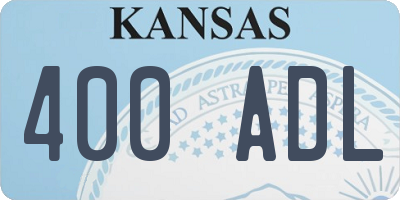 KS license plate 400ADL