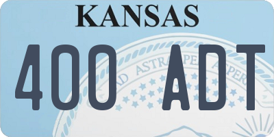 KS license plate 400ADT