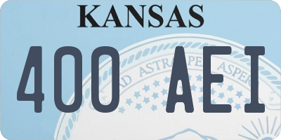 KS license plate 400AEI